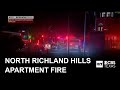 Fire at North Richland Hills apartment building displaces residents during storms