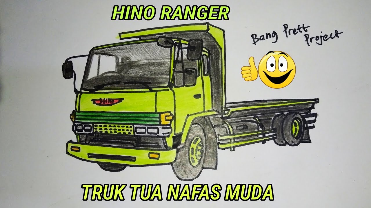 Menggambar truk  tua  hino  ranger  Tutorial menggambar 