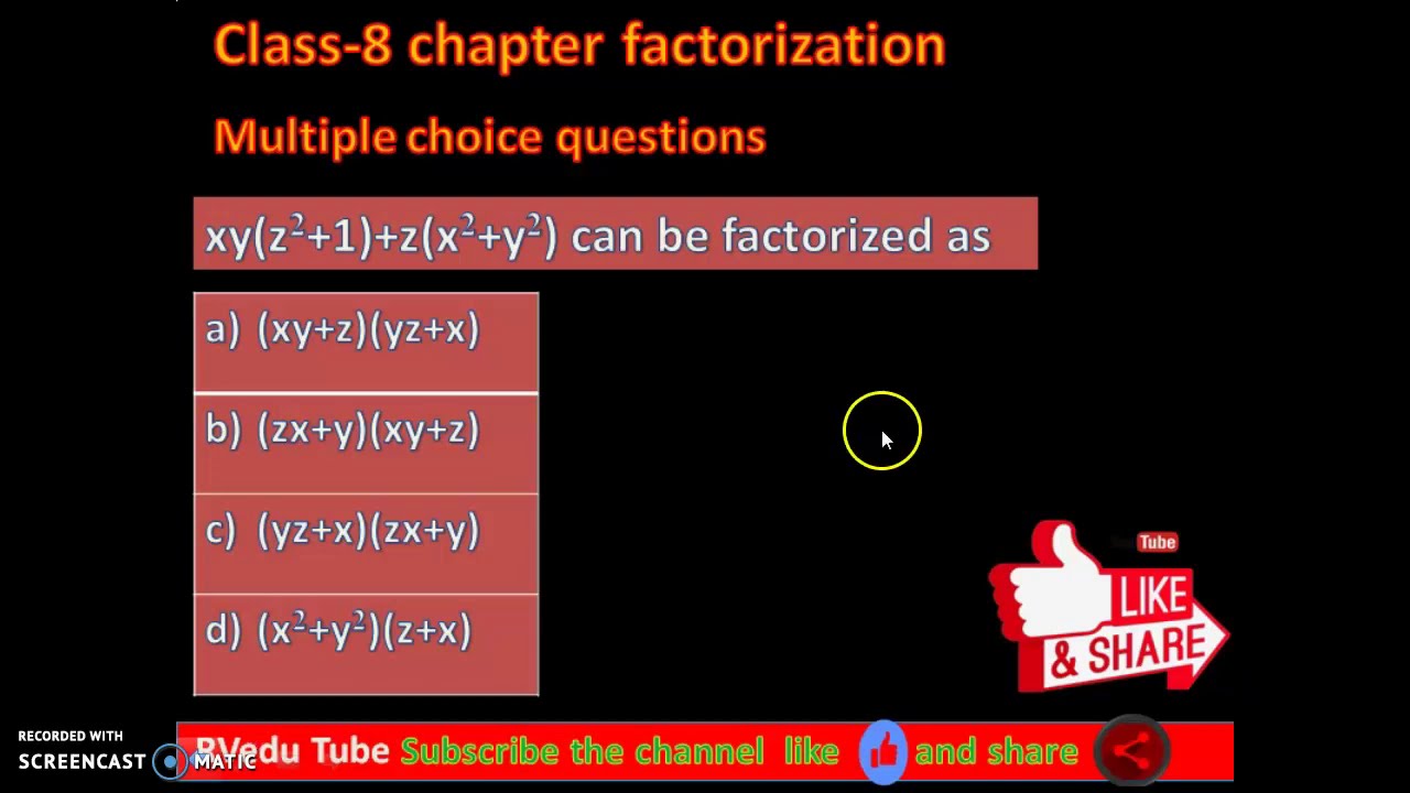 How To Factorize Xy Z2 1 Z X2 Y2 Factorisation Class 8 Factor Kaise Nikale In Hindi Maths Youtube
