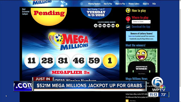 $521 million Mega Millions jackpot winning numbers drawn