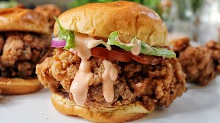 EASY CRISPY Chicken Burger / Suya Chicken burger