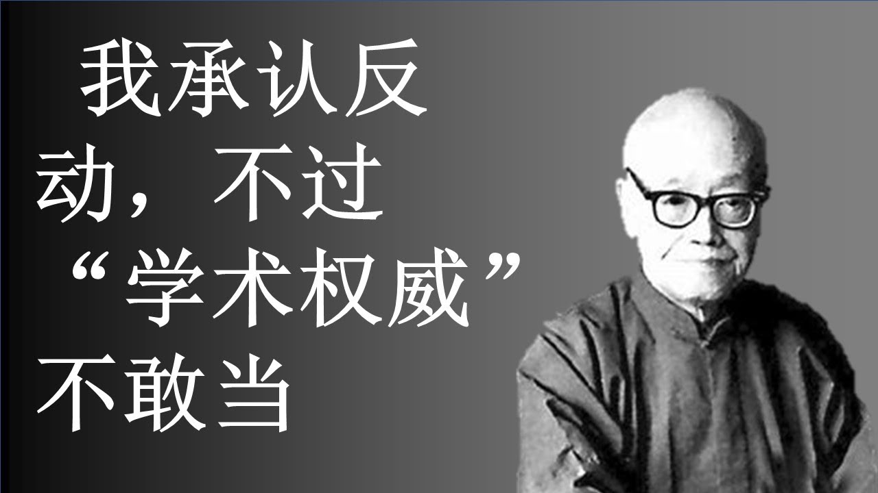 我承认反动,不过“学术权威”不敢当 - YouTube