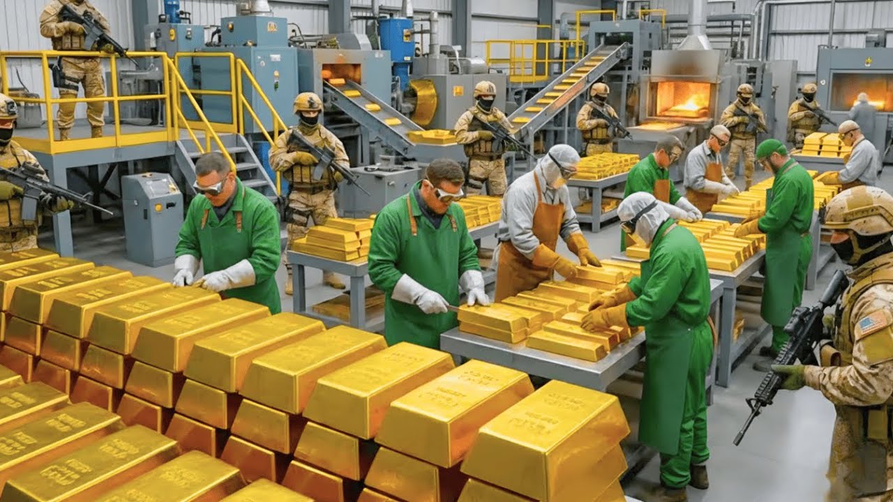 Inside the Gold Refining Plant: How Rock Turns Into Pure 24K Gold Bars (Full Process))