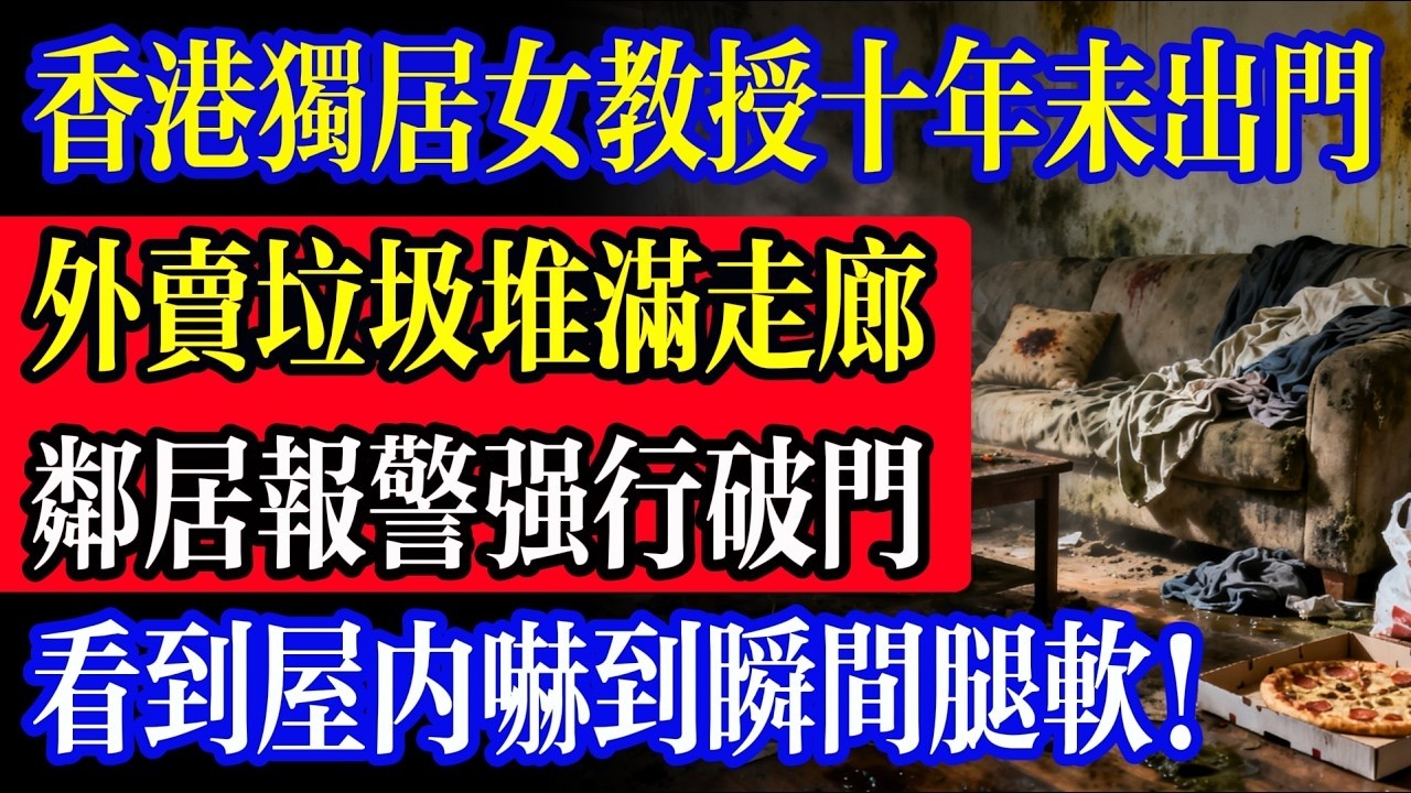 香港獨居女教授十年未出家門，外賣垃圾堆滿走廊！鄰居報警強行破門後，看到屋內嚇到瞬間腿軟！