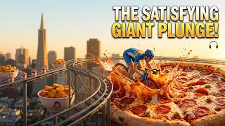 Epic Rollercoaster Plunge into Giant Food! 🎢🍔 Oddly Satisfying ASMR 🎧