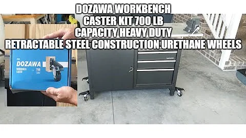 DOZAWA Workbench Casters 700 LB Capacity Heavy Duty Retractable Steel Construction Urethane Wheels.