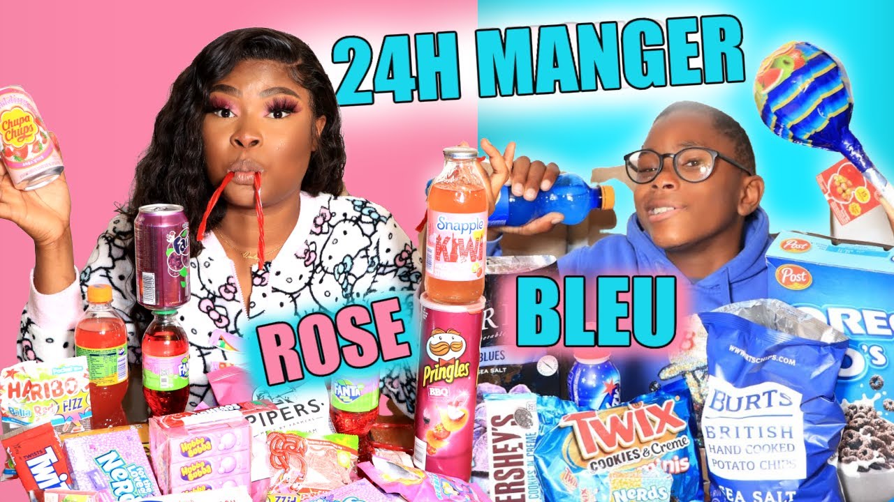 24H ON MANGE QUE LA NOURRITURE ROSE ET BLEU