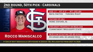 St. Louis Cardinals Select Rocco Maniscalco with No. 50 Pick in 2026 MLB Draft