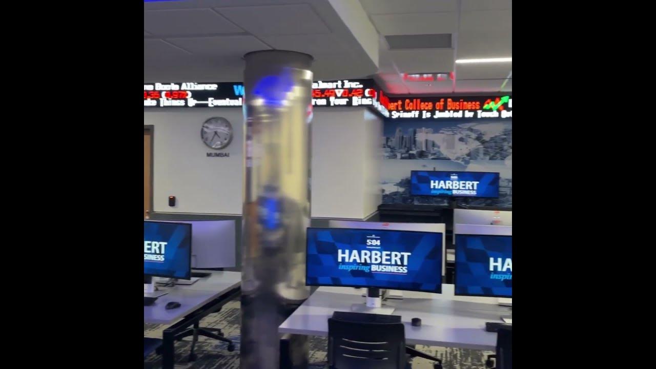 Auburn University new Finance Lab LED Rise Display Ticker YouTube