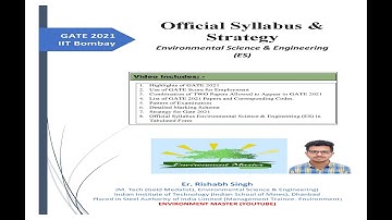 Official Gate 2021 Syllabus, Strategy, Details (Environmental Science & Engineering) *