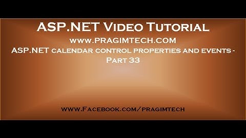 Asp.net calendar control properties and events   Part 33