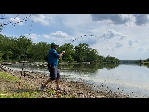 Video: Un Lago Con Truco. Lucio En Una Caña De Pescar