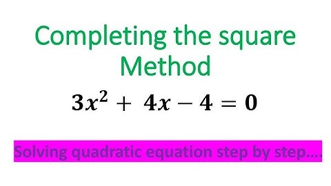 ALGEBRA: Solve quadratic equation by Completing the Square I Step-by-Step Technique I Bob Roby
