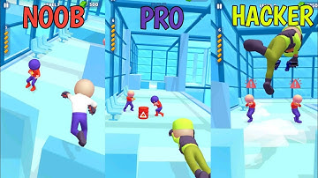 NOOB vs PRO vs HACKER in Run n Gun Gameplay Max Level Android iOS Game