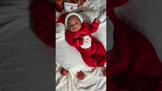 Baby’s first Christmas. He had his first shoot under our home tiny Christmas tree #shorts