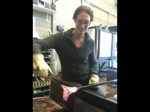 Heidi making glass flower