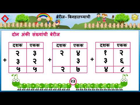 दोन अंकी संख्यांची बेरीज|| Don Anki Sankhyanchi Berij|| Std- 2|| Subject- English|| Page No 23, 24||