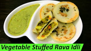 vegetable stuffed Rava idli || rava idli breakfast recipe || Fastest Rawa idli without idli maker