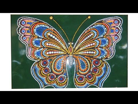 Бабочка. Рисунок -картина на стену. Точечная роспись. Мастер класс.