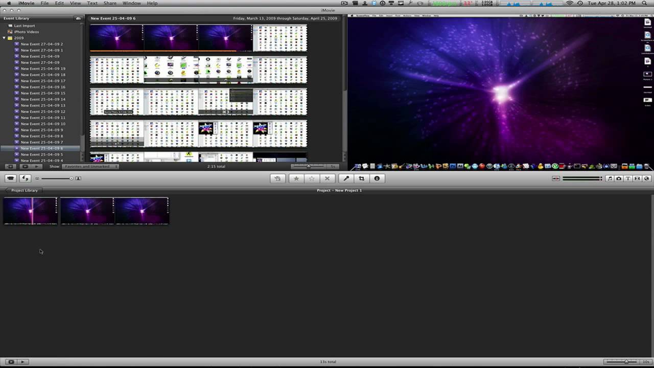 Keyboard Shortcut for Trimming Video Clips in iMovie 09