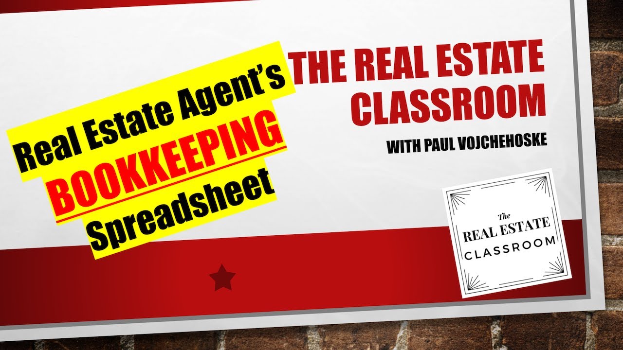 Real Estate Agents Bookkeeping Spreadsheet (2016)