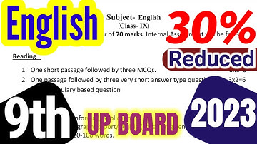 9th English 30% Off Syllabus English Up Board 2023, Class IX