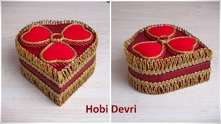 DIY Wooden Jewelry Box Decoration, Wood Painting, Ahşap Kalp Kutu Süsleme