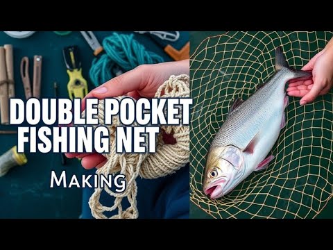 DOUBLE POCKET FISH NETTING MAKING PROCEDURE! FLY FISHING NET &FLY ...
