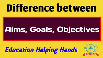 Difference Between Aims,Goals, Objectives | What is the difference between Aims,Goals and objectives