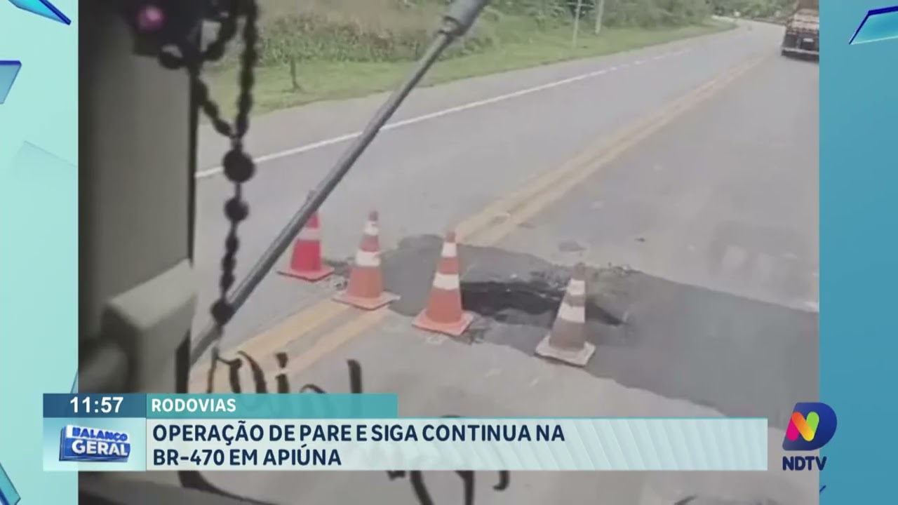 Rodovias: operação de pare e siga continua na BR-470 em Apiúna