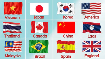 Dạy bé nhận biết Quốc kỳ và Tên các nước trên thế giới | Names and Flags of Countries | Oh Vui Kids