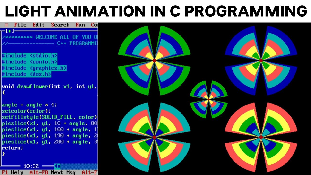 Light Animation in C Programming | animation programming in c++ | Beautiful animation  program in c - YouTube