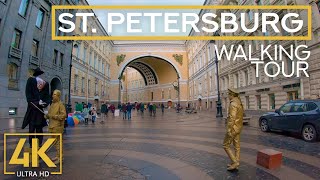 Streets of Saint Petersburg - Evening Walk after the Rain - 4K City Walking Tour