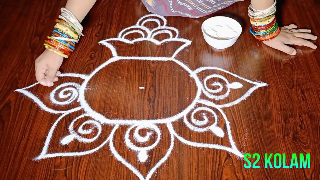 beautiful simple pongal panai kolam for mattu pongal || bhogi pot ...