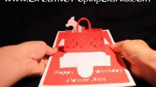 Gift Purse Pop Up Card: LV bag Part 1 - Creative Pop Up Cards
