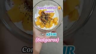 Yogurt griego hecho con el kéfir de los bulgaros