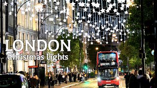 Walking in London 4K - Oxford Street and New Bond Street - London Christmas Lights Walking Tour 🇬🇧