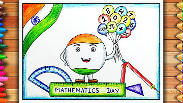 National Mathematics Day Drawing Easy | Front Page Design of Maths |  Mathematics Day Easy Poster
