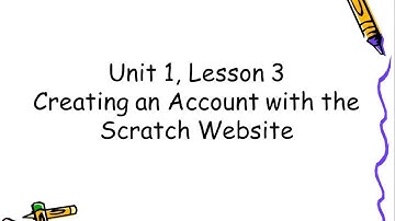 Unit 1, Lesson 3   Creating an Account with Scratch
