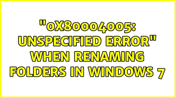"0x80004005: Unspecified error" when renaming folders in Windows 7