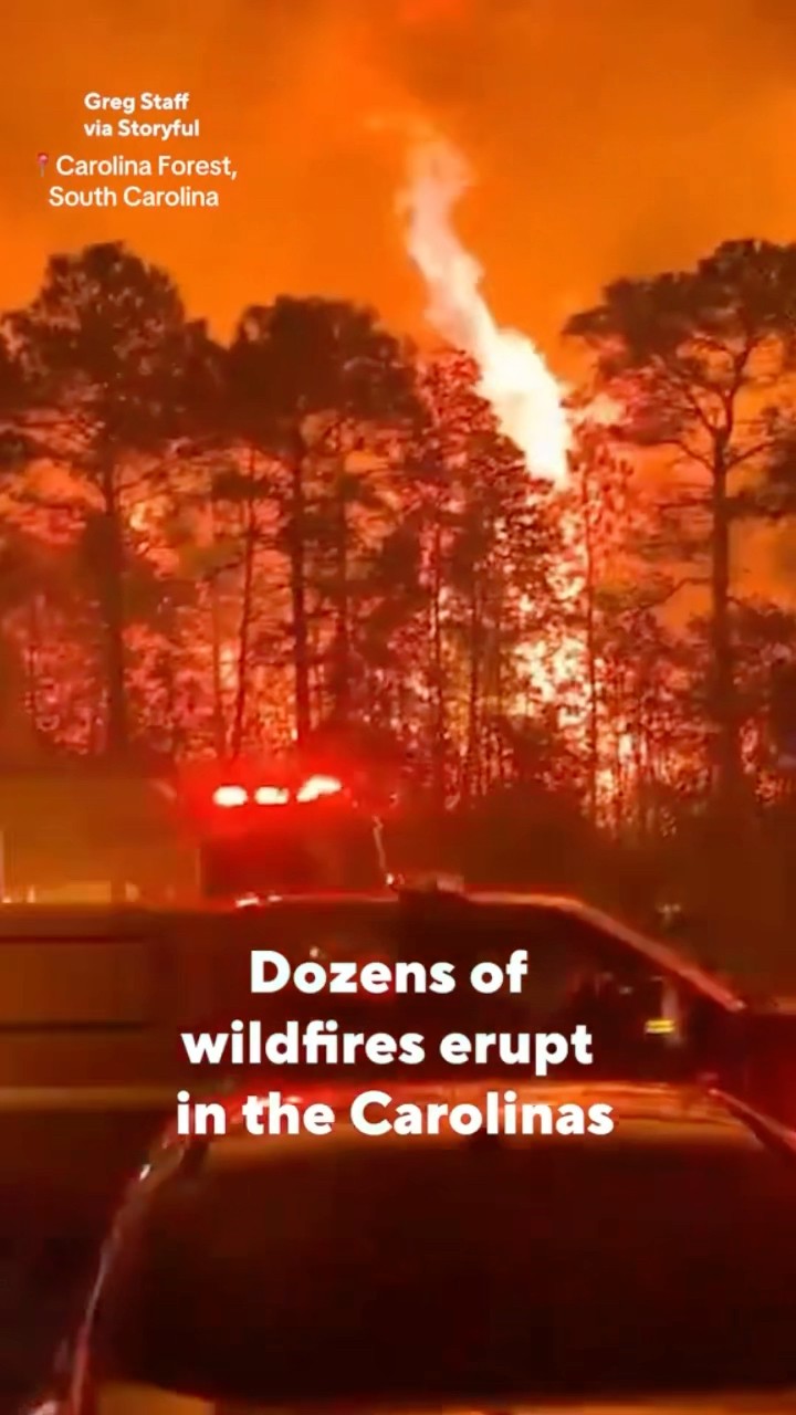 Dozens of wildfires erupt in the Carolinas #shorts