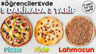 4 ten 77 ye Herkes Yapabilir! 🍕 5 Dakikada Lavaştan Pizza, Pide ve Lahmacun Tarifi 🌯 #ÖğrencilerEvde