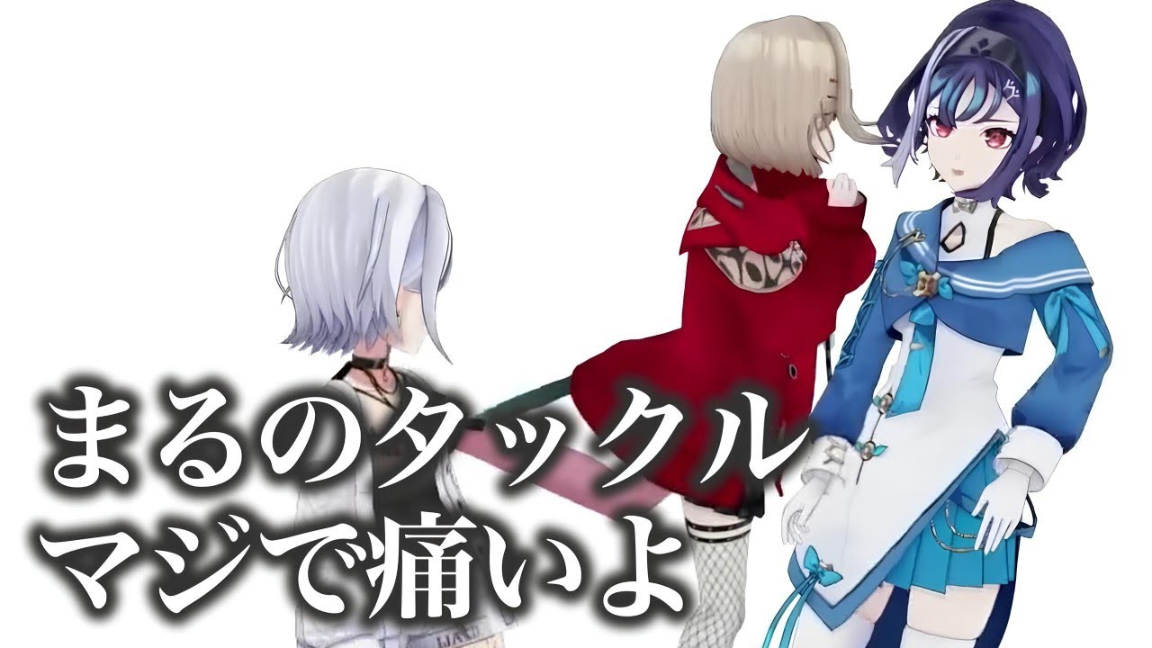 まるちゃんにタックルされるちーさま【紅蓮罰まる/十六夜ちはや/斜落せつな/ぶいぱい切り抜き】