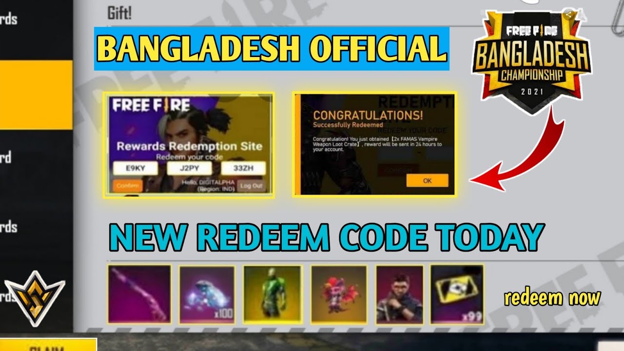 ff redeem code today bangladesh server free fire max