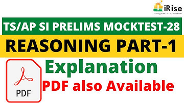TS /AP Prelims Maha Mock Test -28 Reasoning Part-1 Explanation (PDF also Available)