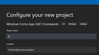 Mechanics: Creating a New Project in Visual Studio 2019