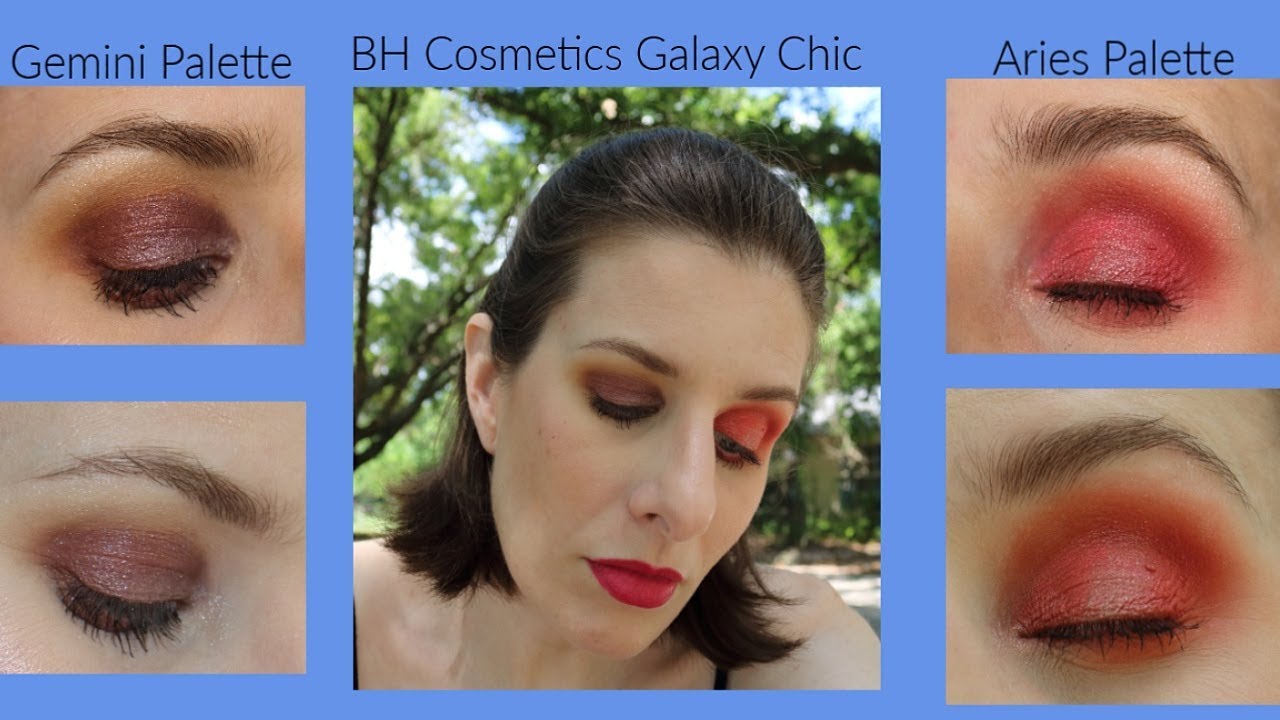 Two looks using Bh Cosmetics Galaxy Chic in combo with two Mini Zodiac Palettes Aries and Gemini