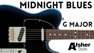 Midnight Blues Guitar Backing Track Jam in G major