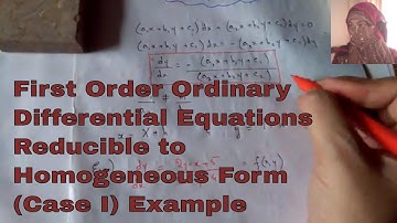 First Order Ordinary Differential Equations Reducible to Homogeneous Form (Case I) Example