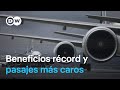 Las aerolíneas esperan beneficios récord y pasajes más caros este año